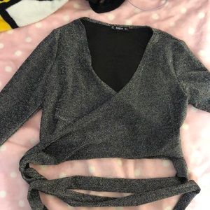 Shein glitter wrap top